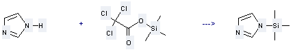 N-(Trimethylsilyl)imidazole can be prepared by Trimethylsilyl trichloroacetate and 1H-imidazole